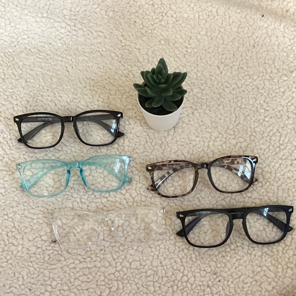 Set of five cheers reader blue light prescription glasses